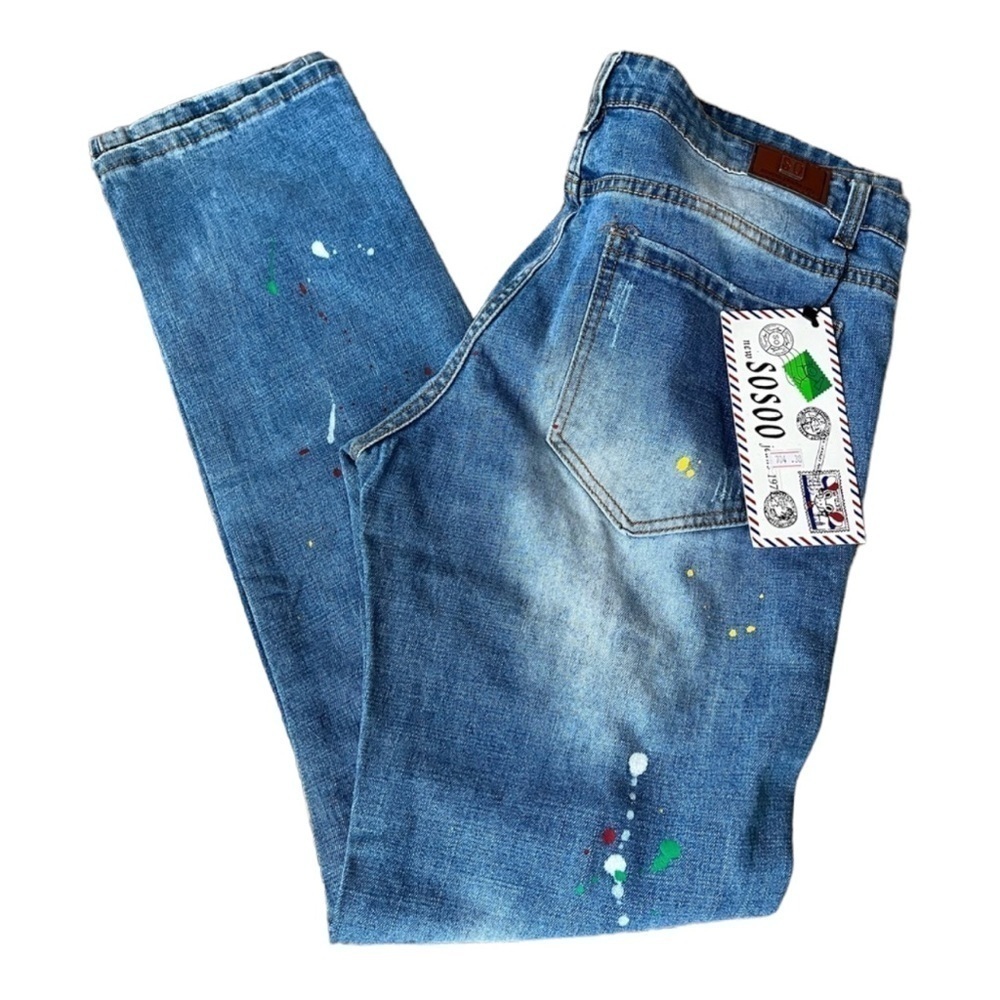 SOSOO‎ jeans 1971 Vintage men’s paint splatter jeans 38
